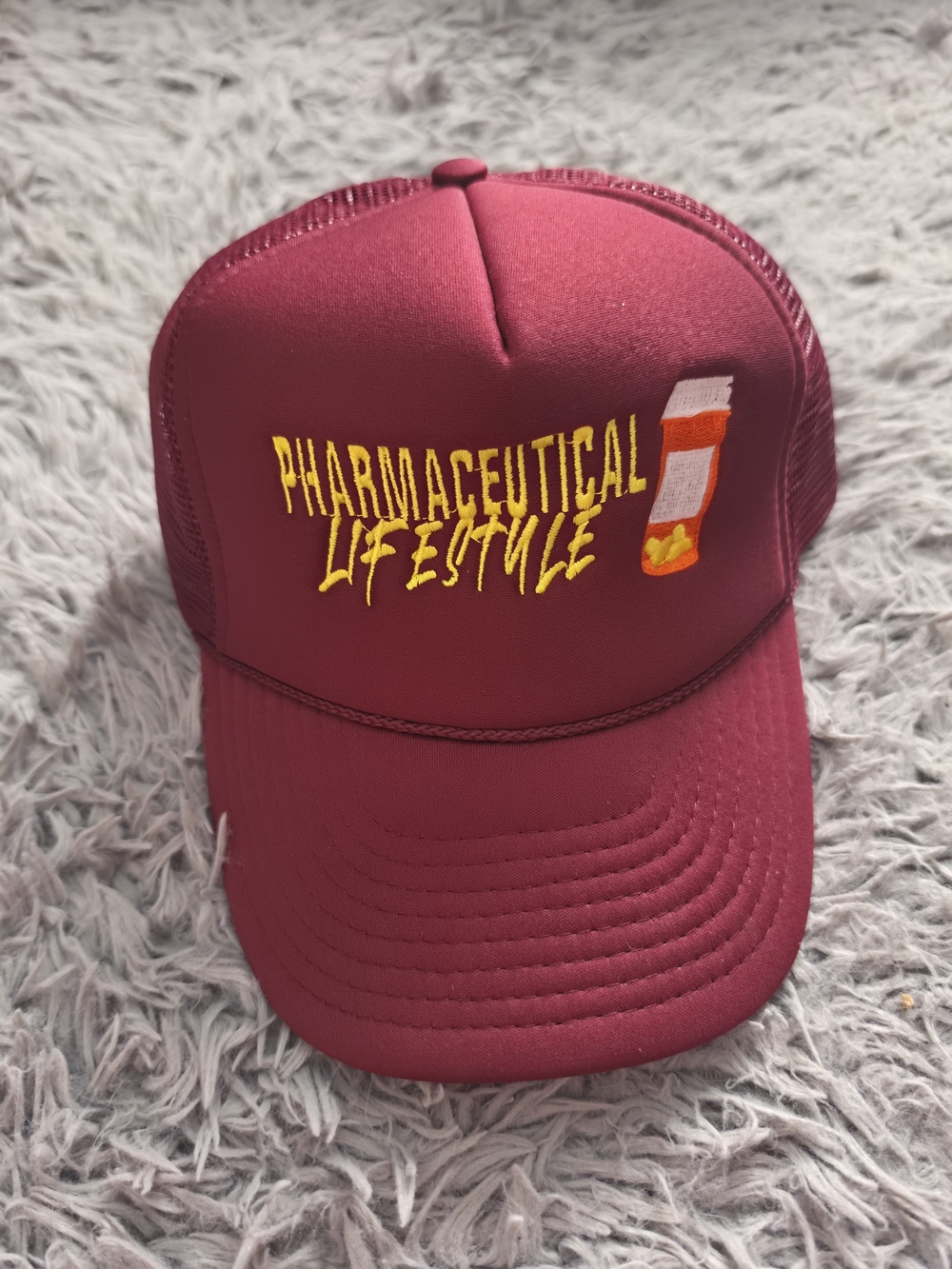 Nissin Cap Burgundy Trucker Hat, One Size, Adjustable Mesh Back, Solid